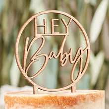 Wooden Hey Baby Shower Cake Topper