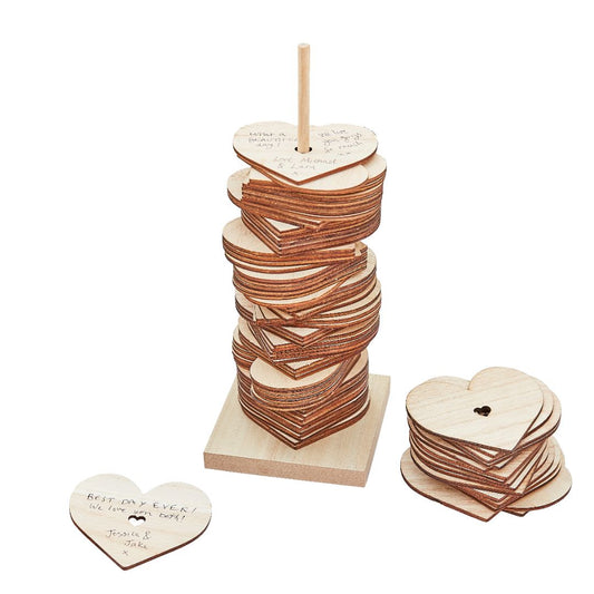 Wooden Stacking Heart Guest Book