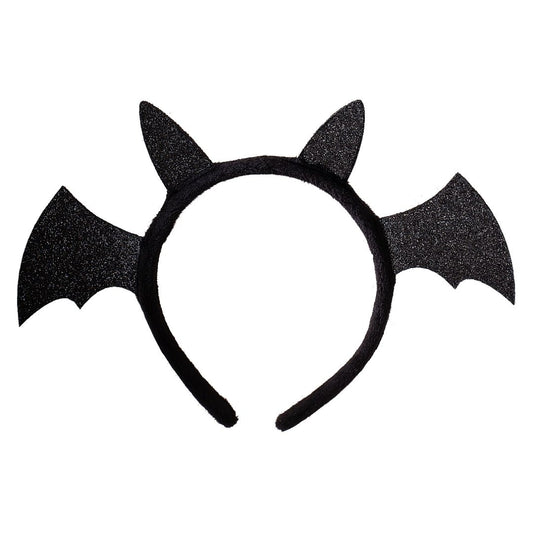 Black Sparkle Bat Halloween Headband
