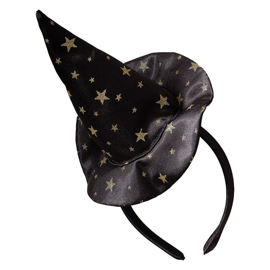 Black & Gold Star Halloween Witch Hat Headband