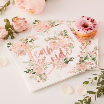 Pack of 16 Team Bride Paper Napkins - Foiled