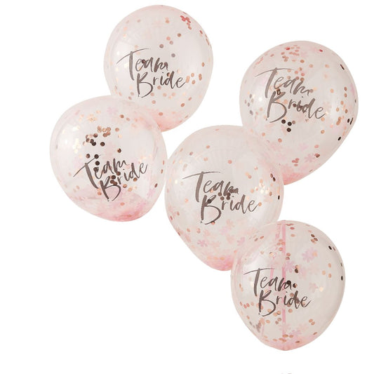 Pack of 5 Team Bride Confetti Balloons