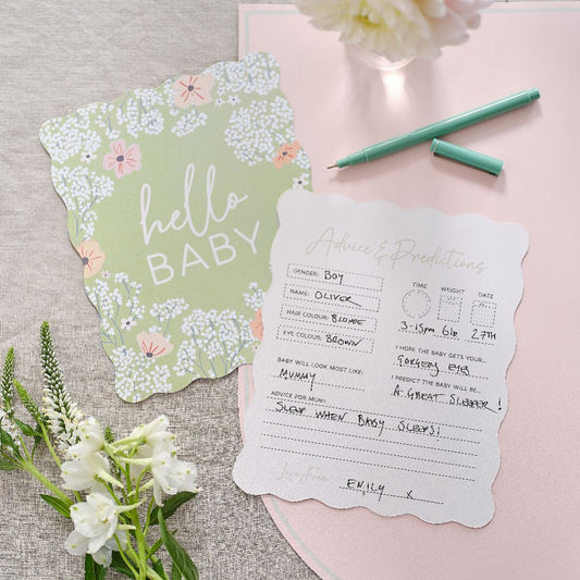 Floral Baby Advice Cards