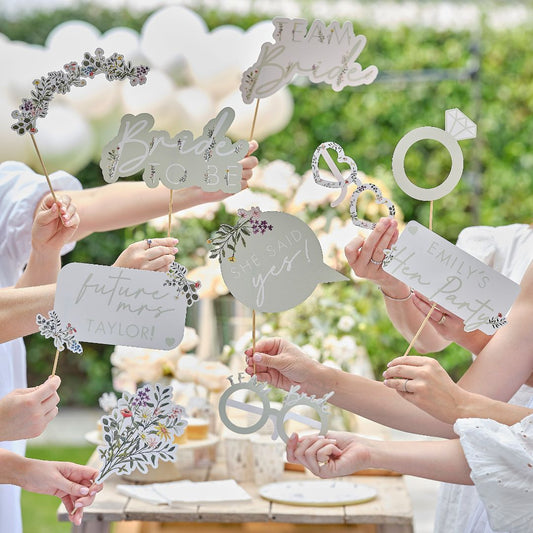 Floral Hen Photobooth Props