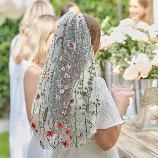 Floral Embroidered Veil