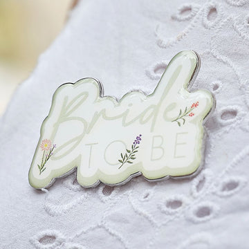 Floral Bride to Be Enamel Badge