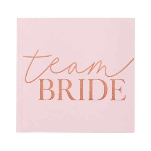 Blush velvet 'Team Bride' guest book