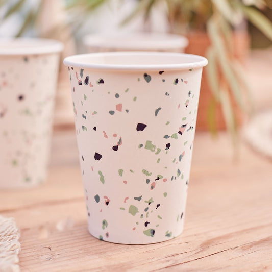 Terrazzo Print Paper Cups