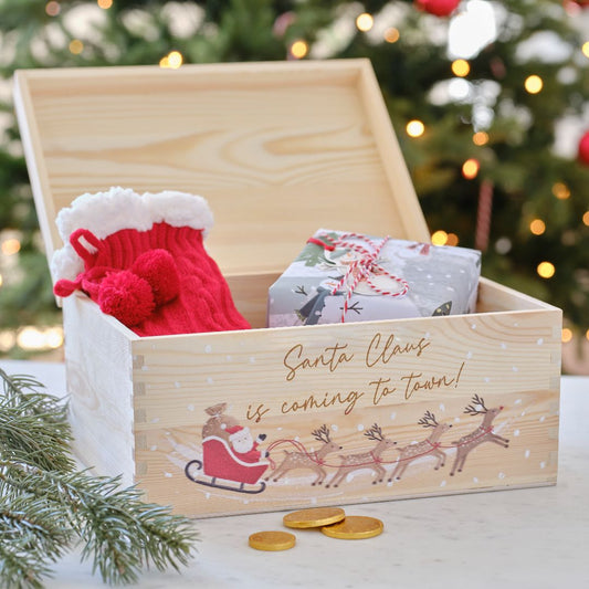 Customisable Wooden Flat Packed Christmas Eve Box