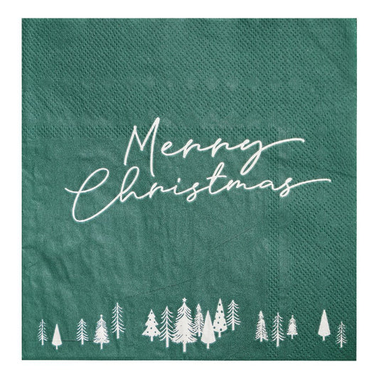 Napkin - Merry Christmas - Green