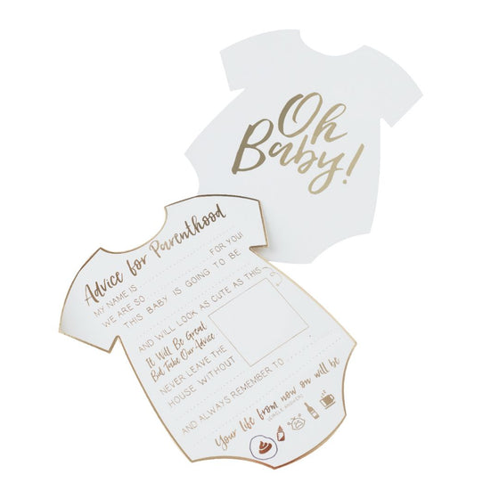 Gold Foiled Baby Shower Advice Cards
