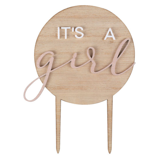 Cake Topper - Wooden It’s a Girl