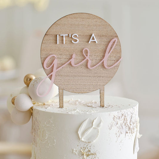 Cake Topper - Wooden It’s a Girl