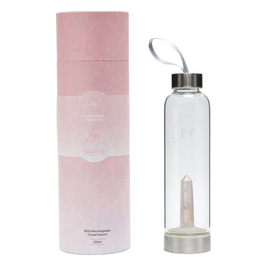 Rose Quartz 'Love' Interchangeable Crystal Water Bottle