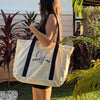 Navy Varsity Large Tote Bag