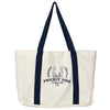 Navy Varsity Large Tote Bag