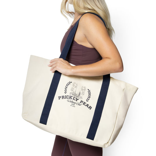 Navy Varsity Large Tote Bag