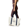 Navy Varsity Large Tote Bag