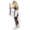 Navy Varsity Large Tote Bag