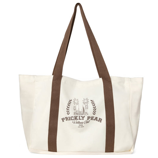 Mocha Varsity Large Tote Bag