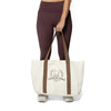 Mocha Varsity Large Tote Bag
