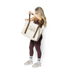 Mocha Varsity Large Tote Bag
