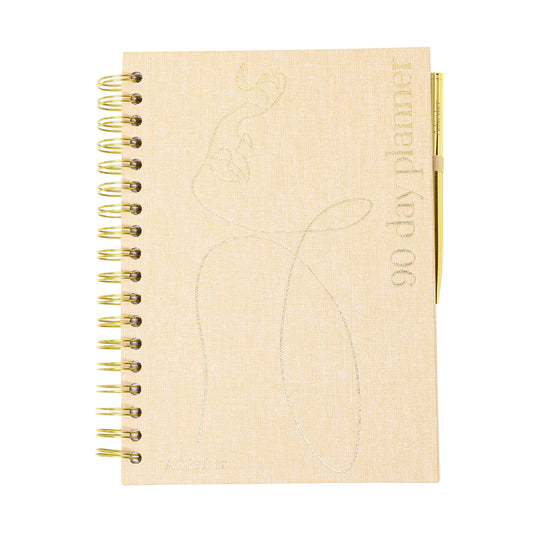 Oatmeal Linen 90 Day Planner + Pen B5 Size