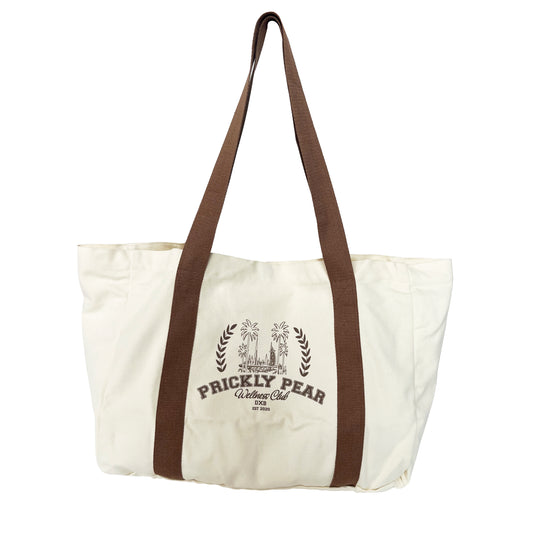 Mocha Varsity Large Tote Bag