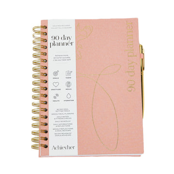 Rose Linen 90 Day Planner + Pen B5 Size