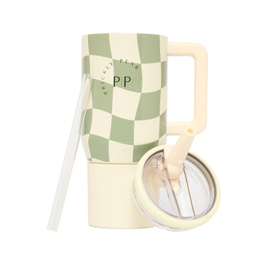20 Oz Mini Hydrator Water Bottle - Sage Gingham