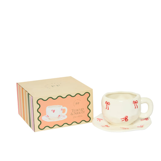Pretty Bows Teacup & Saucer