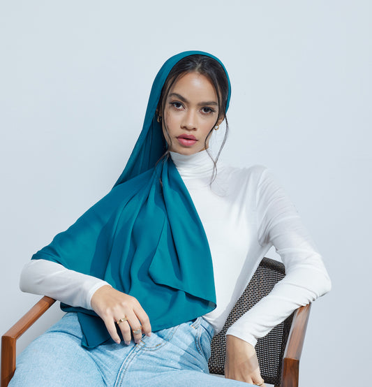 Modest Beyond Sustainable Recycled Chiffon Hijab - Teal