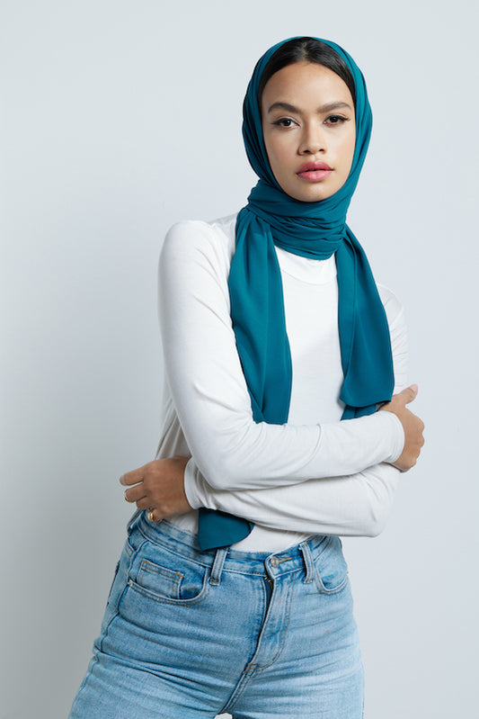 Modest Beyond Sustainable Recycled Chiffon Hijab - Teal