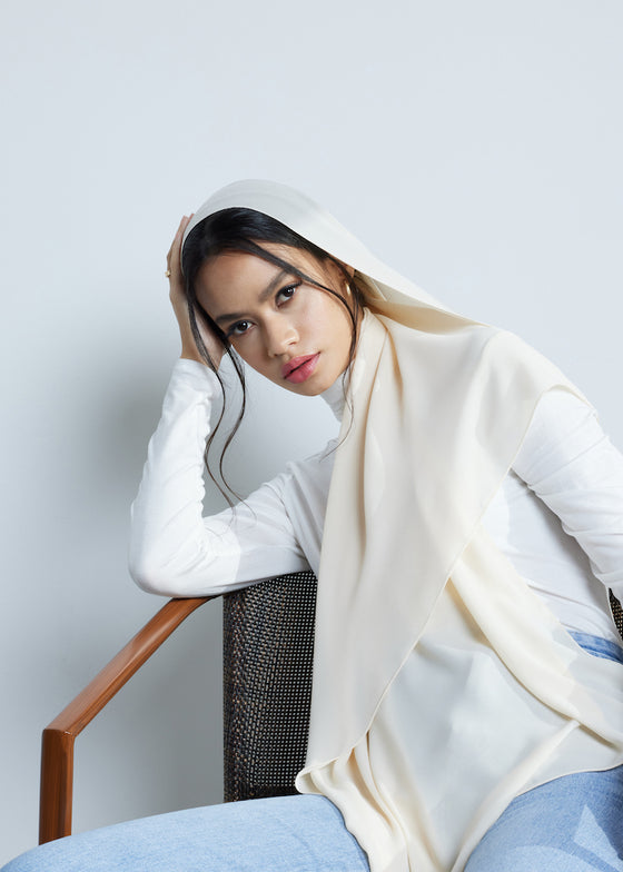 Modest Beyond Sustainable Recycled Chiffon Hijab - Ivory