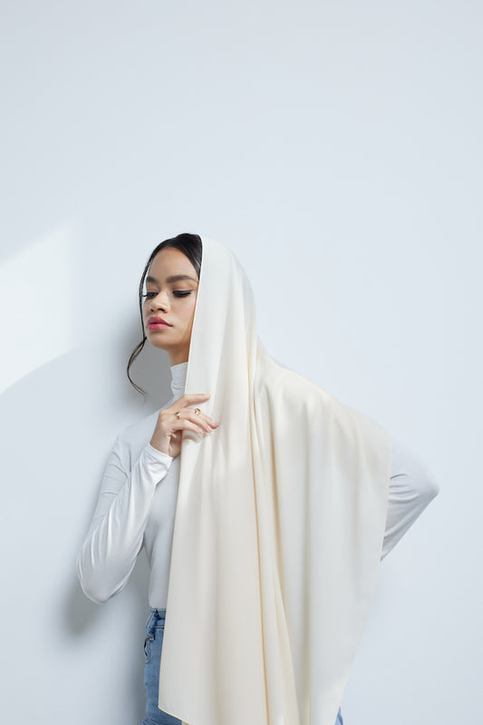 Modest Beyond Sustainable Recycled Chiffon Hijab - Ivory