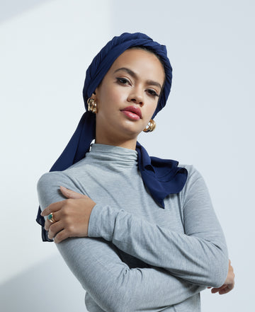 Modest Beyond Sustainable Recycled Chiffon Hijab - Navy