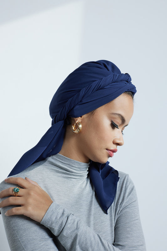 Modest Beyond Sustainable Recycled Chiffon Hijab - Navy