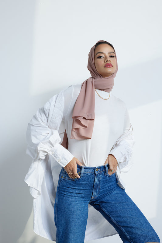 Modest Beyond Sustainable Recycled Chiffon Hijab - Mink