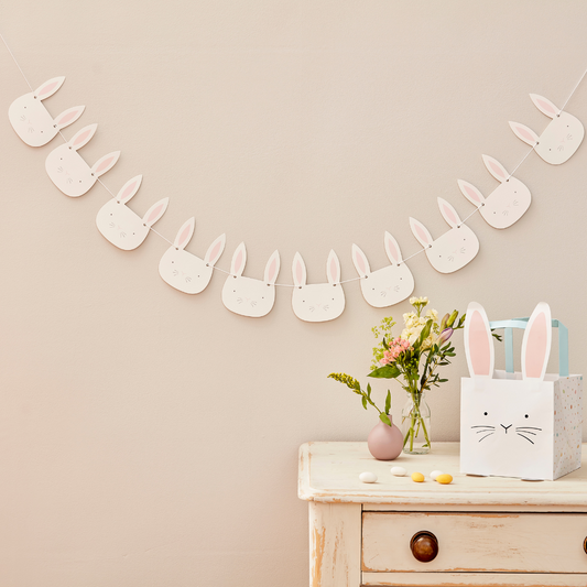 Pink & White Bunny Bunting