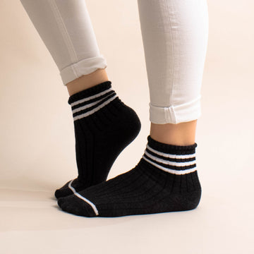 soft stripe roll top sock