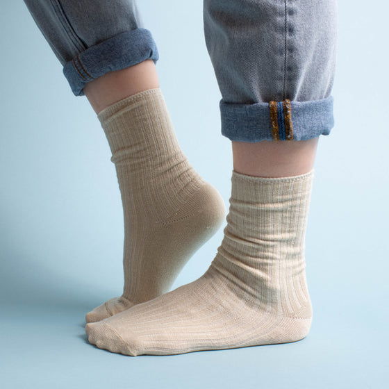 ribbed crew boot sock
