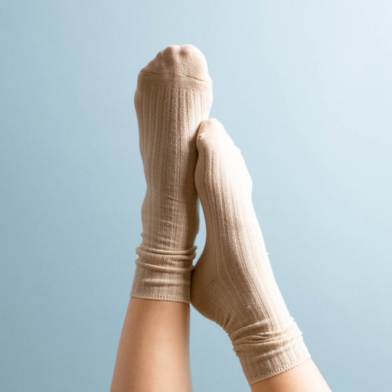 ribbed crew boot sock