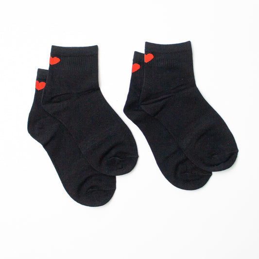 2 pack all hearts ankle sock
