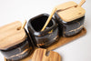 3pc Marble Ceramic Jar Set
