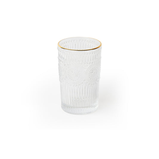 Set of 4 'Ray' Gold-Rimmed Sunflower Glasses [Large]