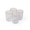 Set of 4 'Ray' Gold-Rimmed Sunflower Glasses [Small]