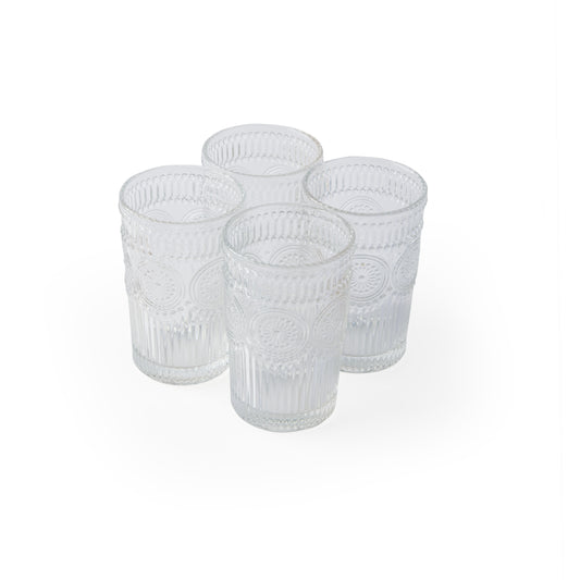 Set of 4 'Ray' Sunflower Glasses [Large]