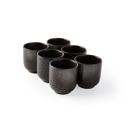 Set of 6 Miya Coffee Cups [Brown & Cream]