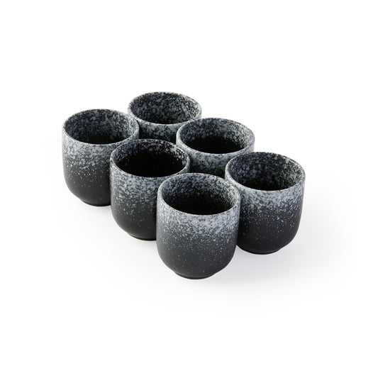 Set of 6 Miya Coffee Cups [Black & White]
