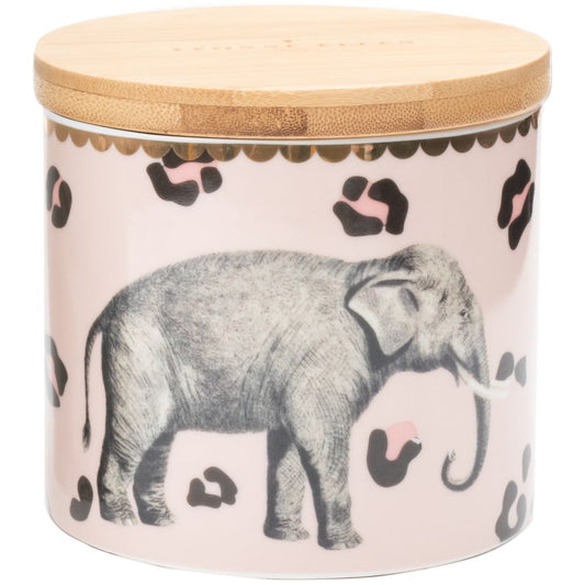 Bamboo Lid Small Elephant Storage Jar